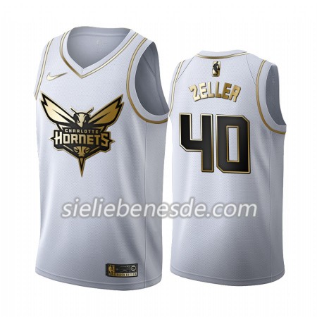 Herren NBA Charlotte Hornets Trikot Cody Zeller 40 Nike 2019-2020 Weiß Golden Edition Swingman